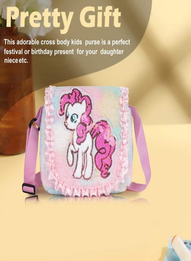 CULT FACTORY Beautiful Unicorn Bag for Girls Plush Toy Sling Bag for Kids Girls Mini Handbag Cross Body Kids Bags - Image 5